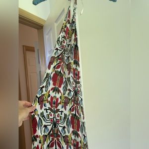 Beautiful 100% rayon Aztec ceremony flower maxi halter dress 🌺